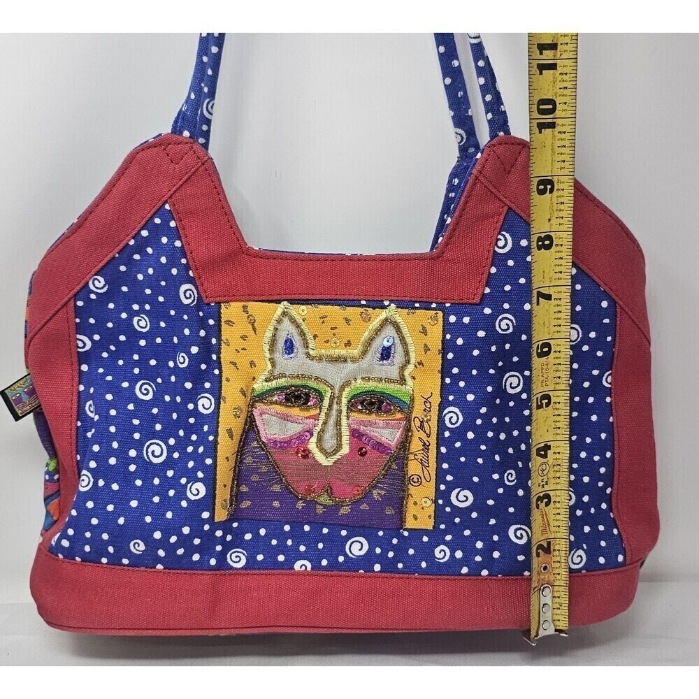 Vintage Y2K Laurel Burch Cat Shoulder Bag Embroidered Embellished Sequin Retro - Picture 12 of 16